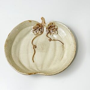 Pumpkin Glazed Ceramic Pie / Candy / Serving Dish Fall Decor